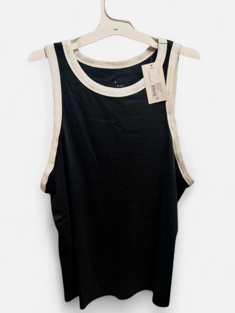 Women’s black and white tank top